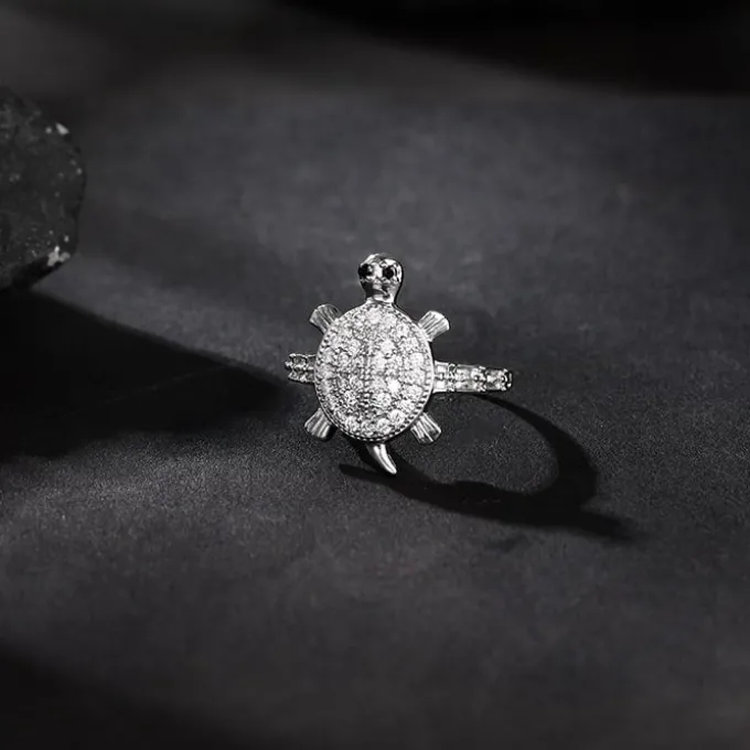 Silver Wise Tortoise Ring For Him