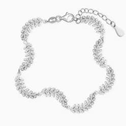 Silver Woven Leaf Bracelet