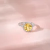 Silver Yellow Citrine Ring