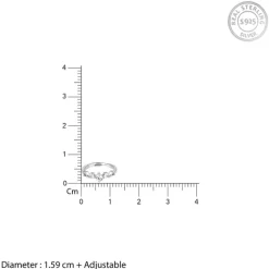 Silver Zircon Beachy Waves Ring