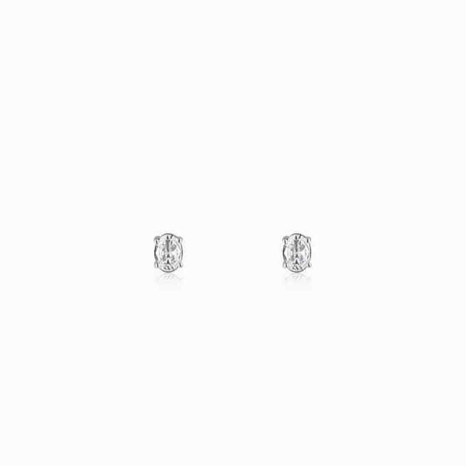 Silver Zircon Classic Stud Earrings