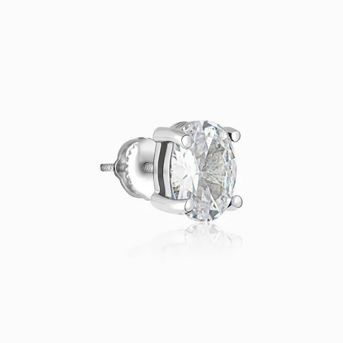 Silver Zircon Classic Stud Earrings