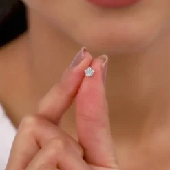 Silver Zircon Constellation Earrings
