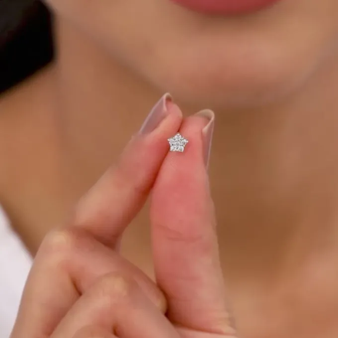 Silver Zircon Constellation Earrings