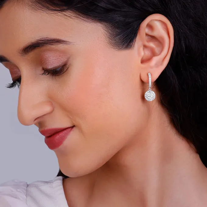 Silver Zircon Drizzle Drop Earrings