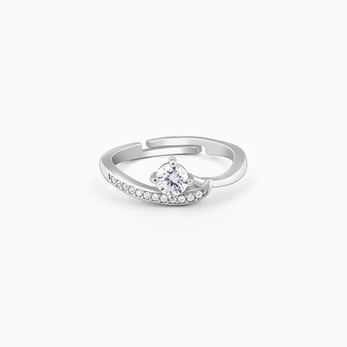 Silver Zircon Embrace Ring