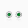 Silver Zircon Emerald Sunshine Studs