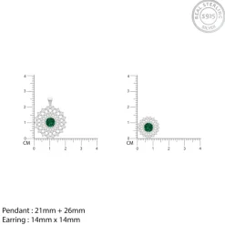 Silver Zircon Emerald Sunshine Set