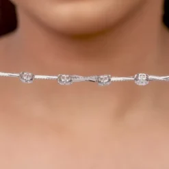 Silver Zircon Excess Necklace