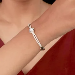 Silver Zircon Flower Bracelet