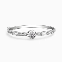 Silver Zircon Flower Bracelet