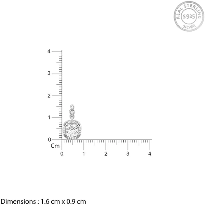 Silver Zircon Halo Earrings