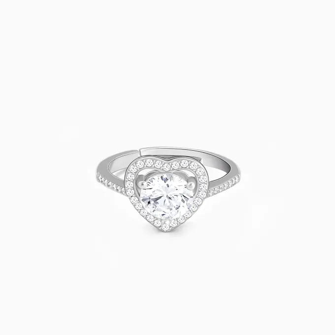 Silver Zircon Heart's Desire Ring