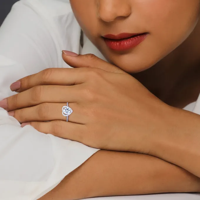 Silver Zircon Heart's Desire Ring