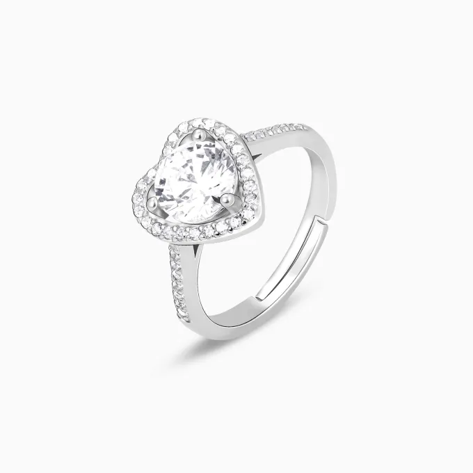Silver Zircon Heart's Desire Ring
