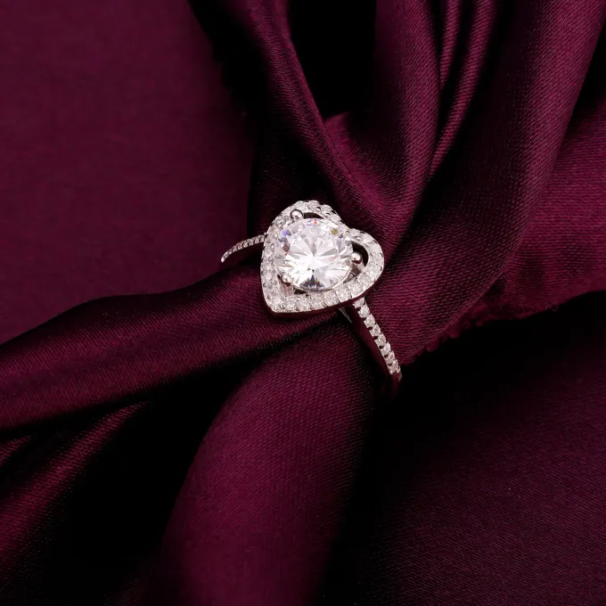 Silver Zircon Heart's Desire Ring