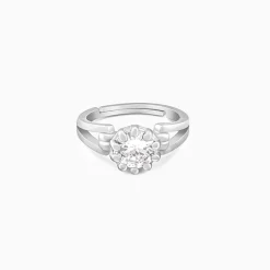 Silver Zircon Loop Ring