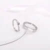 Silver Zircon Love Language Couple Rings