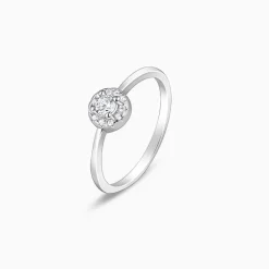Silver Zircon Nebula Ring