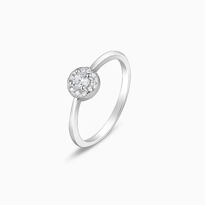 Silver Zircon Nebula Ring