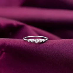 Silver Zircon Penta Glow Ring