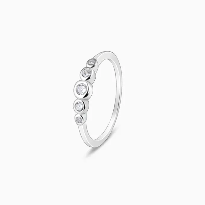 Silver Zircon Penta Glow Ring