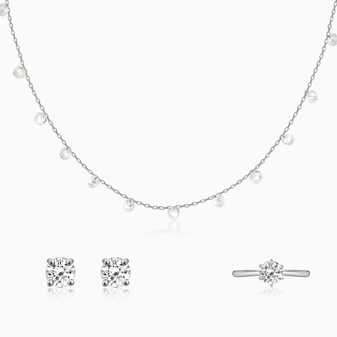 Silver Zircon Queens Set