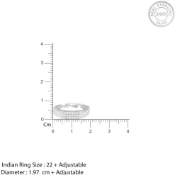 Silver Zircon Rectangle Ring For Him