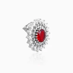 Silver Zircon Ruby Sunshine Studs