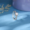 Silver Zircon Shining Flower Ring