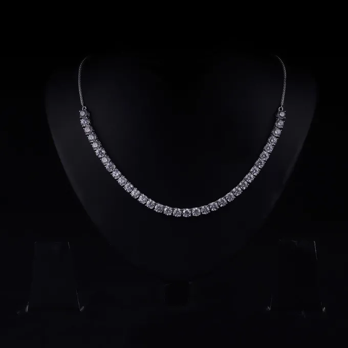 Silver Zircon Solitaire Necklace