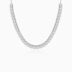 Silver Zircon Solitaire Necklace