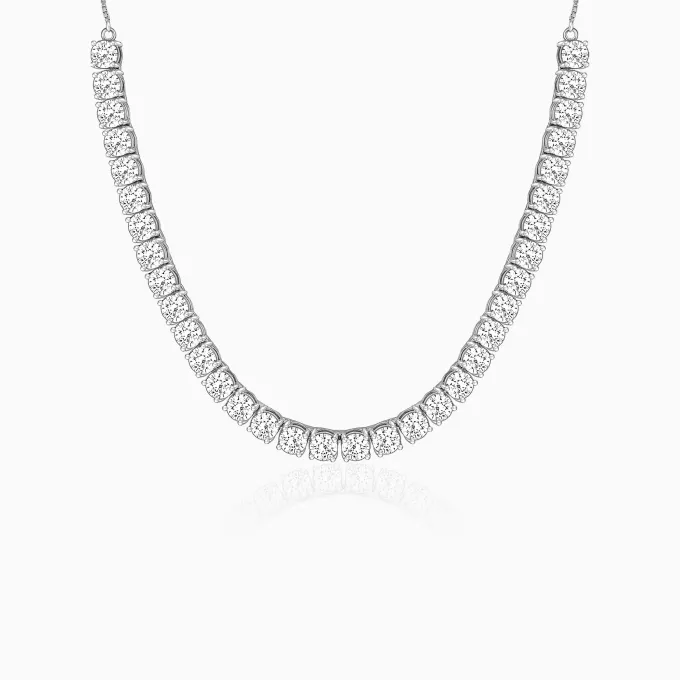 Silver Zircon Solitaire Necklace