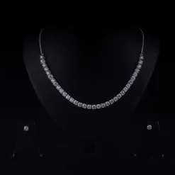 Silver Zircon Solitaire Set
