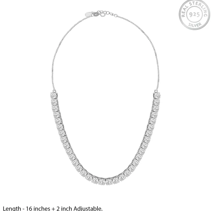 Silver Zircon Solitaire Set