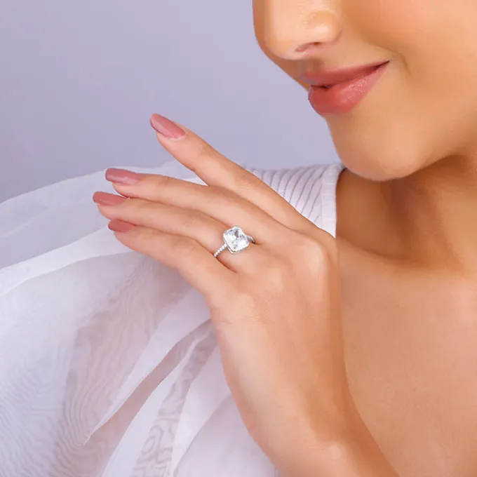 Silver Zircon Soul of Love Ring