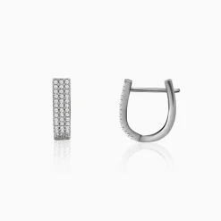Silver Zircon Sparkling Stud Earrings