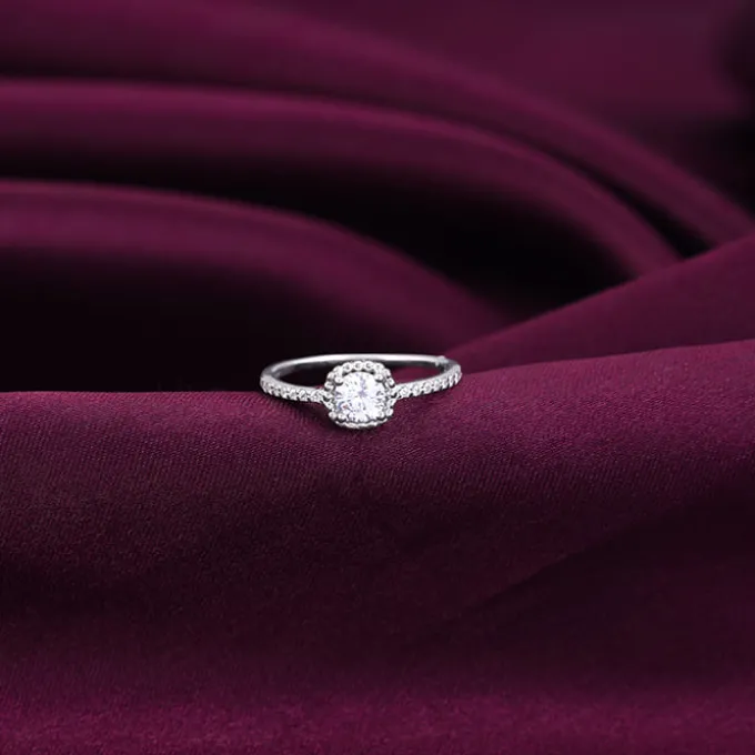Silver Zircon Stardust Ring