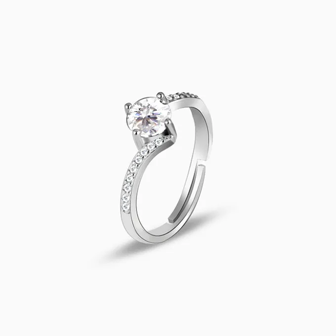 Silver Zircon Stone Ring
