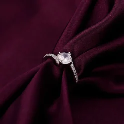 Silver Zircon Stone Ring