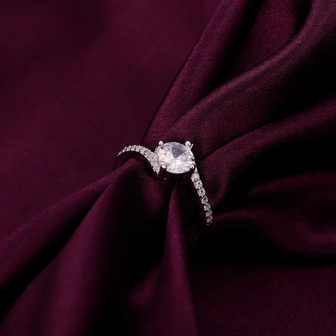 Silver Zircon Stone Ring