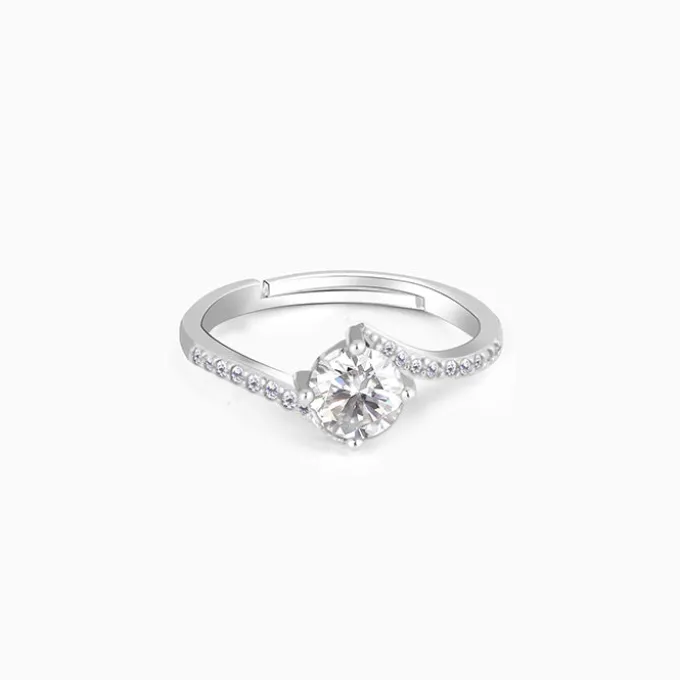 Silver Zircon Stone Ring