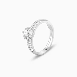 Silver Zircon Studded Grace Ring