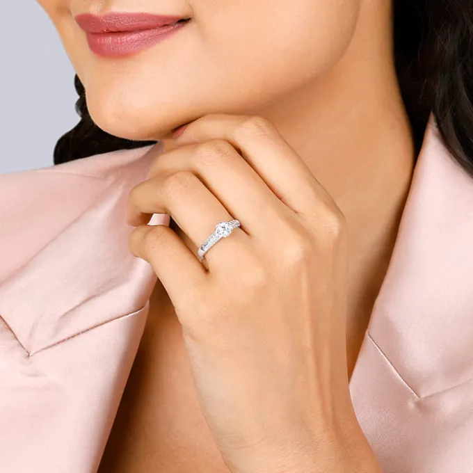 Silver Zircon Studded Grace Ring