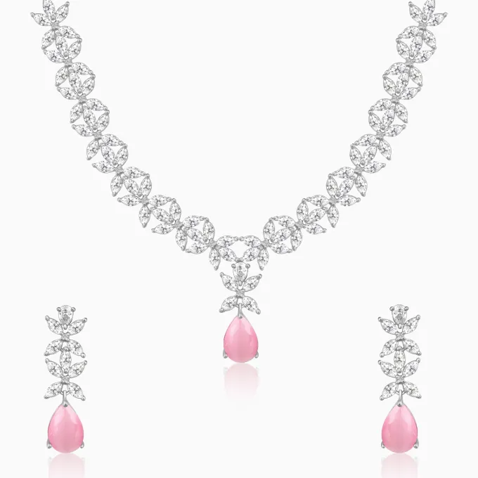 Silver Zircon Studded Magical Drop Set