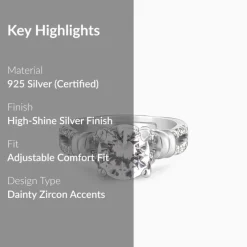 Silver Zircon Studded Ring