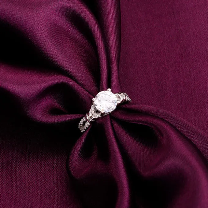 Silver Zircon Studded Ring