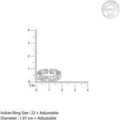 Silver Zircon Studded Sparkle Ring For Him