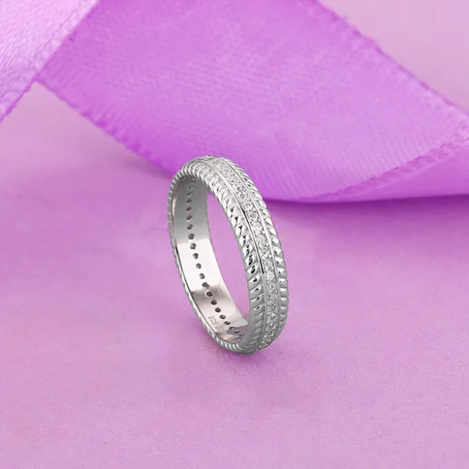 Silver Zircon Tiered Beauty Ring