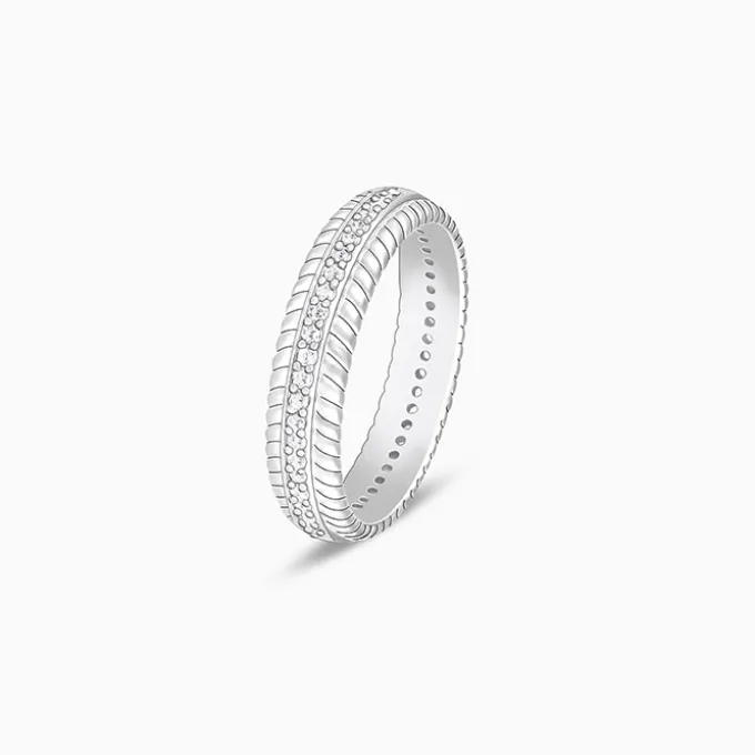 Silver Zircon Tiered Beauty Ring